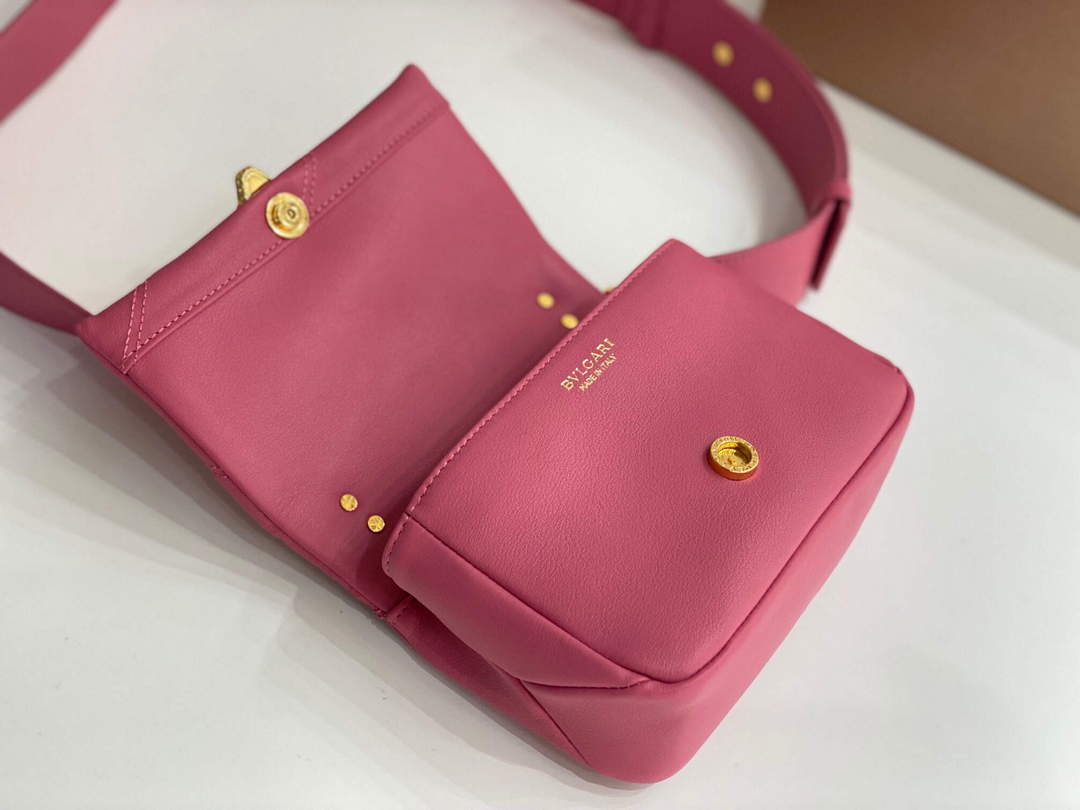 Bvlgari 291946 Serpenti Cabochon Maxi Chain Crossbody Mini Bag Pink