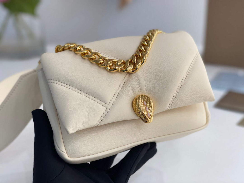 Bvlgari 291946 Serpenti Cabochon Maxi Chain Crossbody Mini Bag Ivory