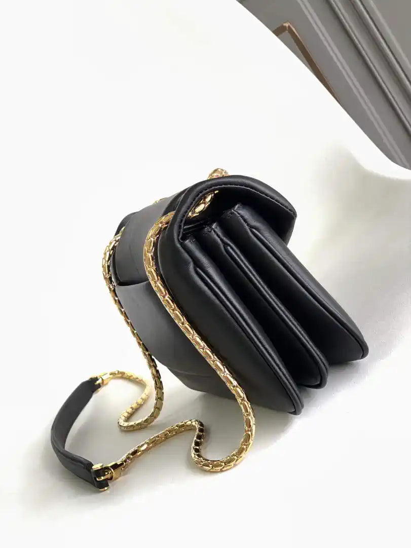 Bvlgari Serpenti Reverse Small Shoulder Bag 292123 Black