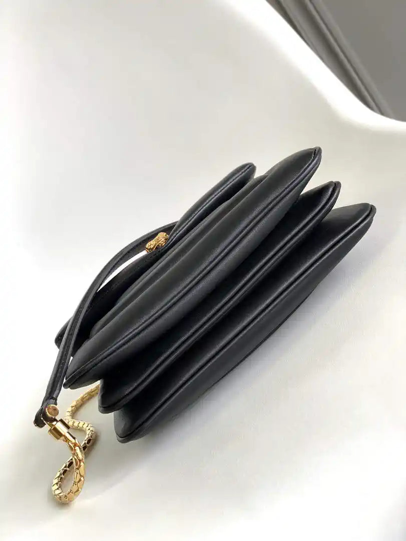 Bvlgari Serpenti Reverse Small Shoulder Bag 292123 Black