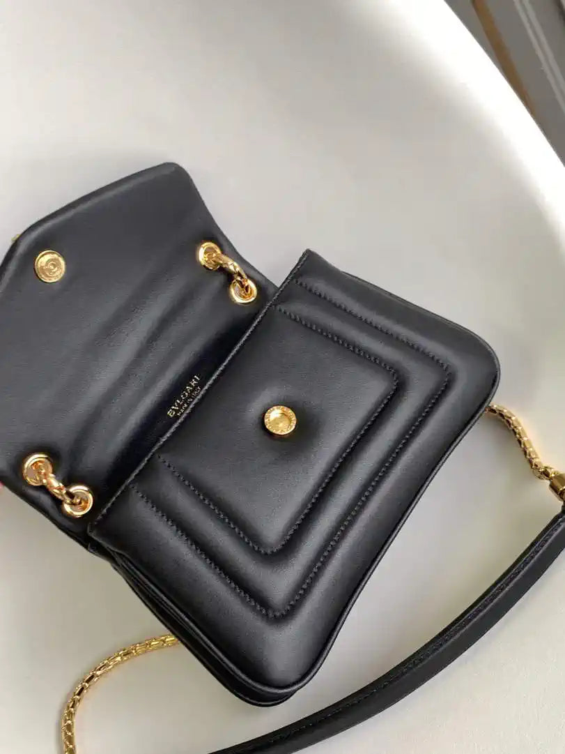 Bvlgari Serpenti Reverse Small Shoulder Bag 292123 Black