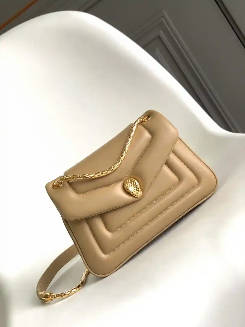 Bvlgari Serpenti Reverse Small Shoulder Bag 292123 Apricot