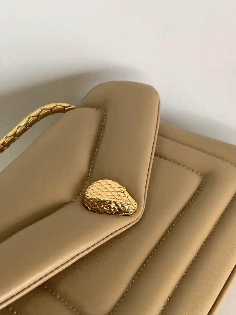 Bvlgari Serpenti Reverse Small Shoulder Bag 292123 Apricot
