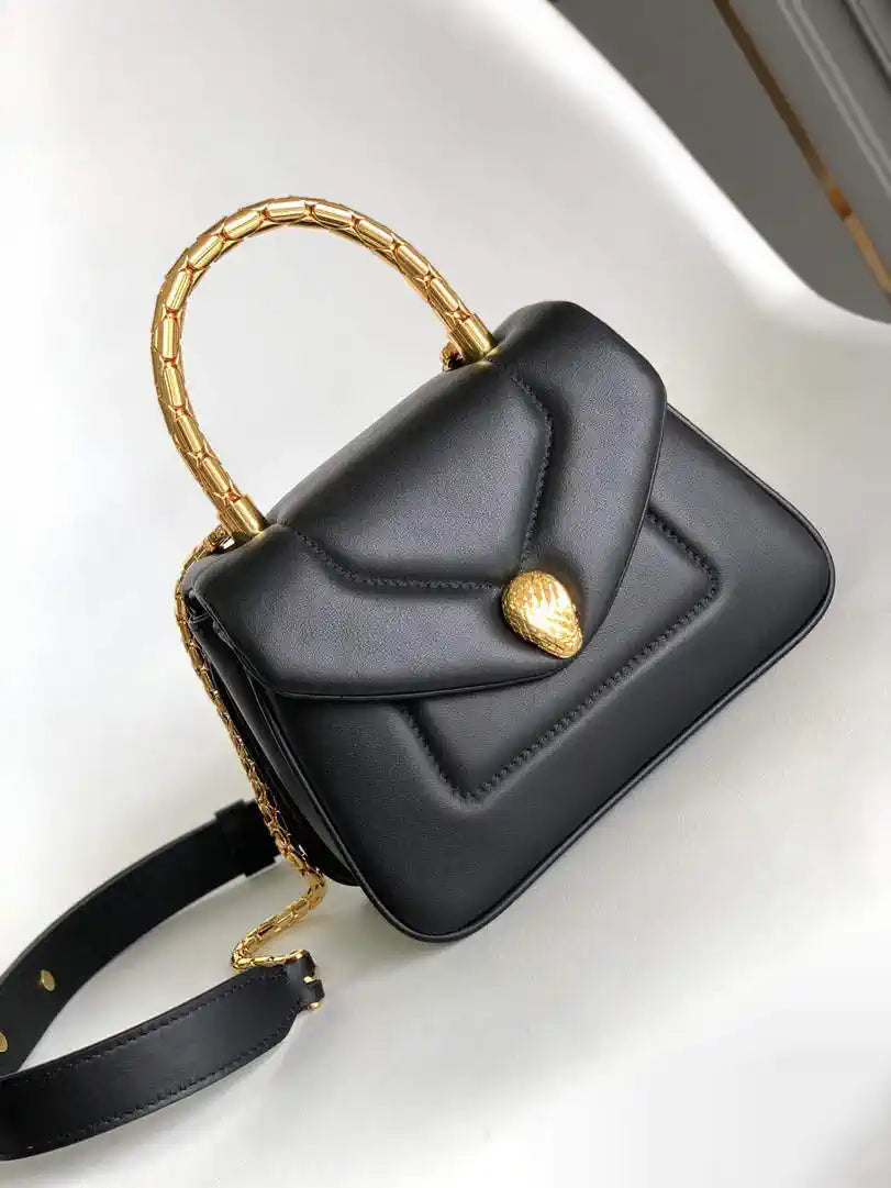 Bvlgari Serpenti Reverse Top Handle 292126 Black