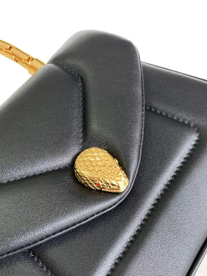 Bvlgari Serpenti Reverse Top Handle 292126 Black