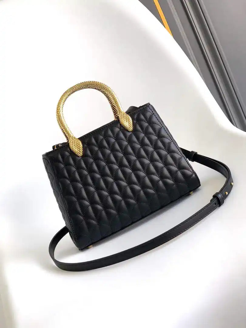 Bvlgari Serpentine Duo Top Handle 294298 Black