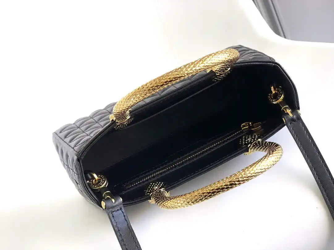 Bvlgari Serpentine Duo Top Handle 294298 Black