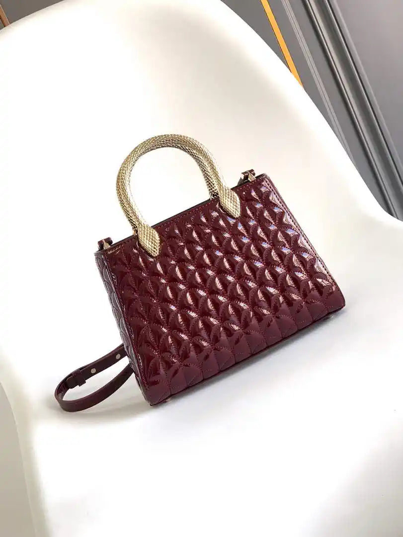 Bvlgari Serpentine Duo Top Handle 294298 Wine Red
