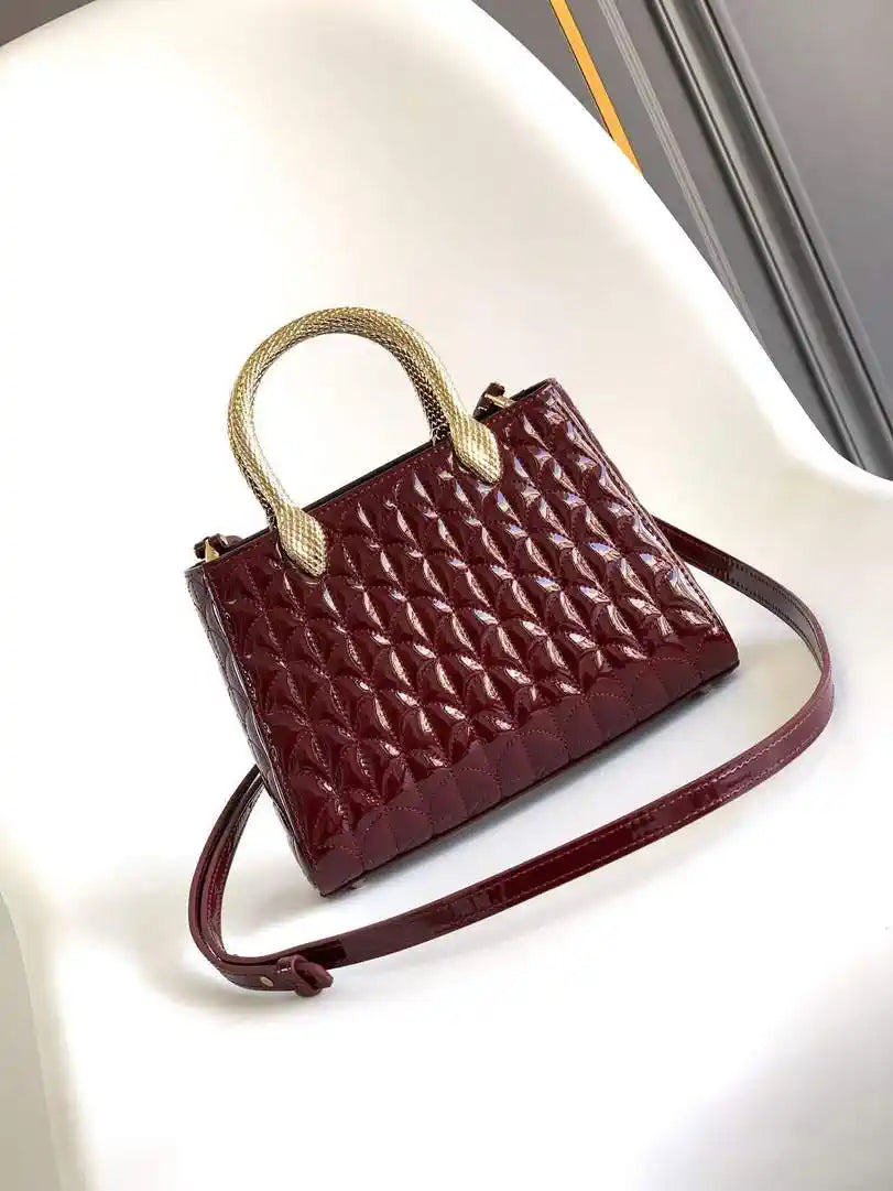 Bvlgari Serpentine Duo Top Handle 294298 Wine Red