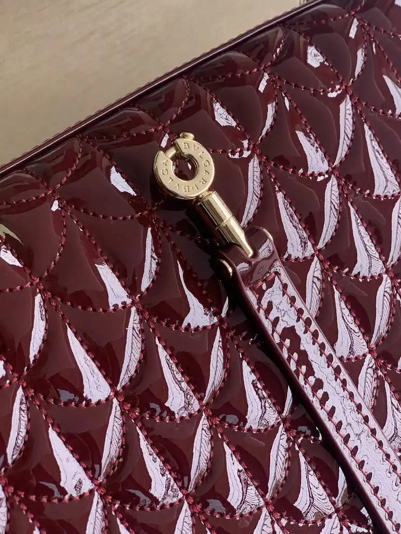 Bvlgari Serpentine Duo Top Handle 294298 Wine Red
