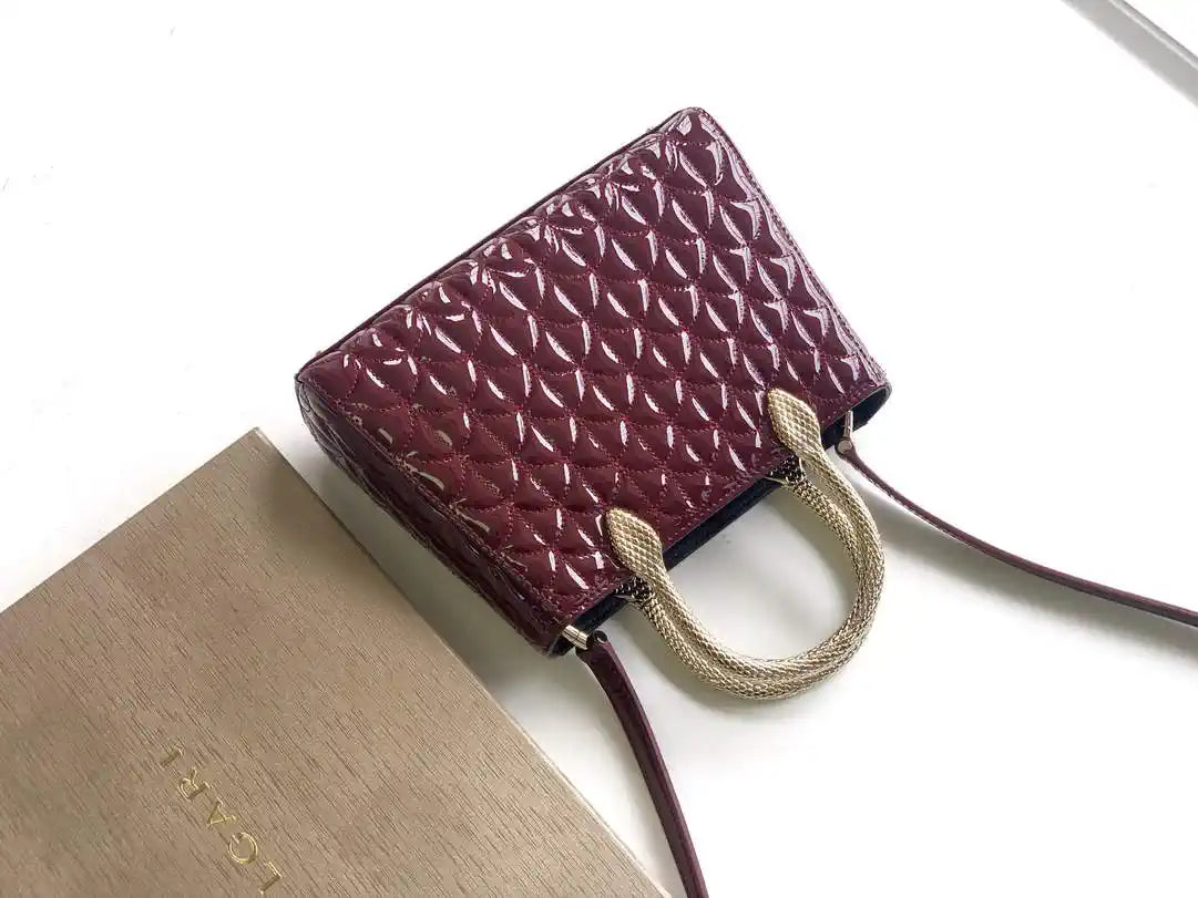 Bvlgari Serpentine Duo Top Handle 294298 Wine Red