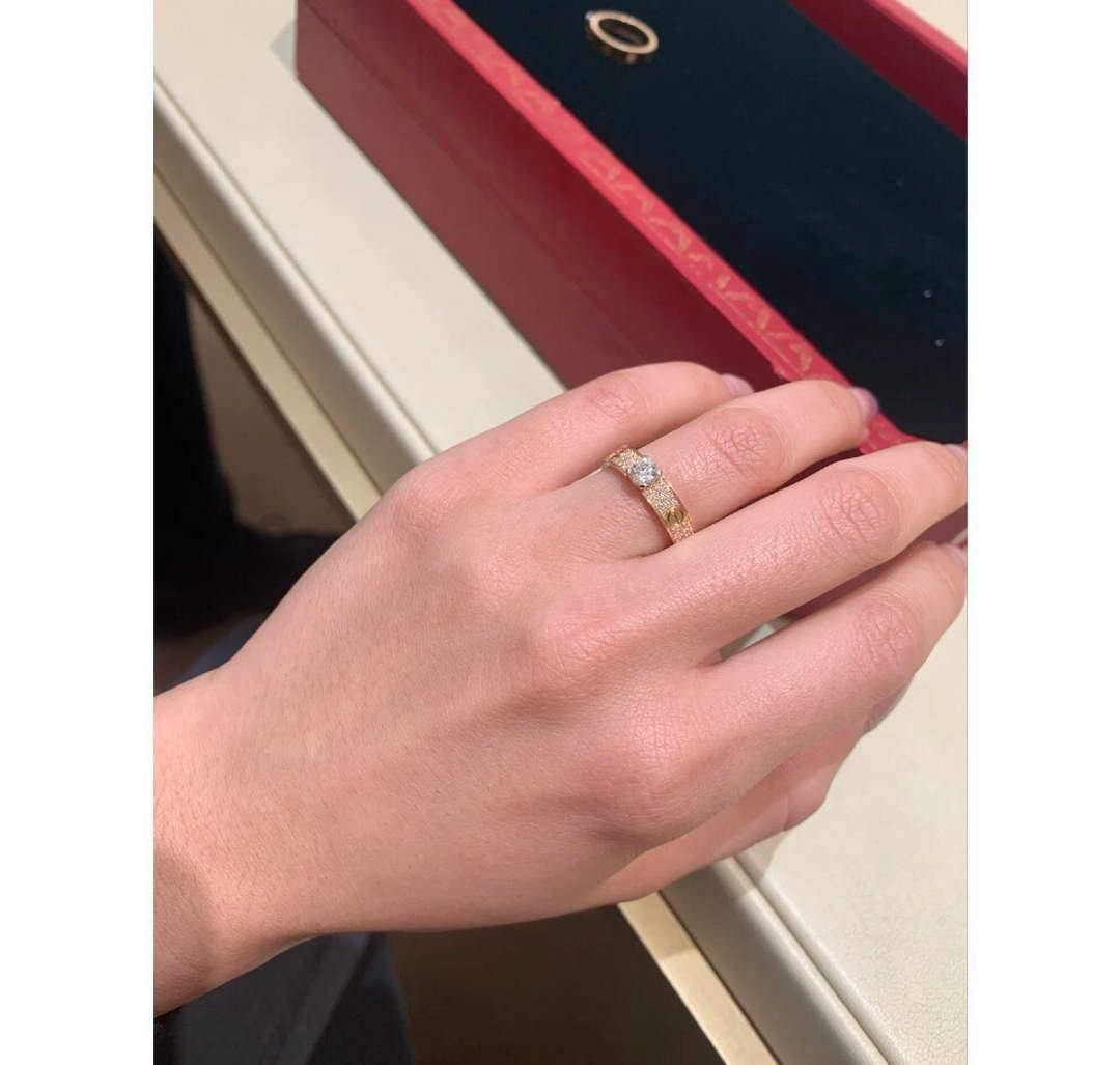 Cartier Ring Love Solitaire Rose Gold Diamond 20206 - luxibagsmall