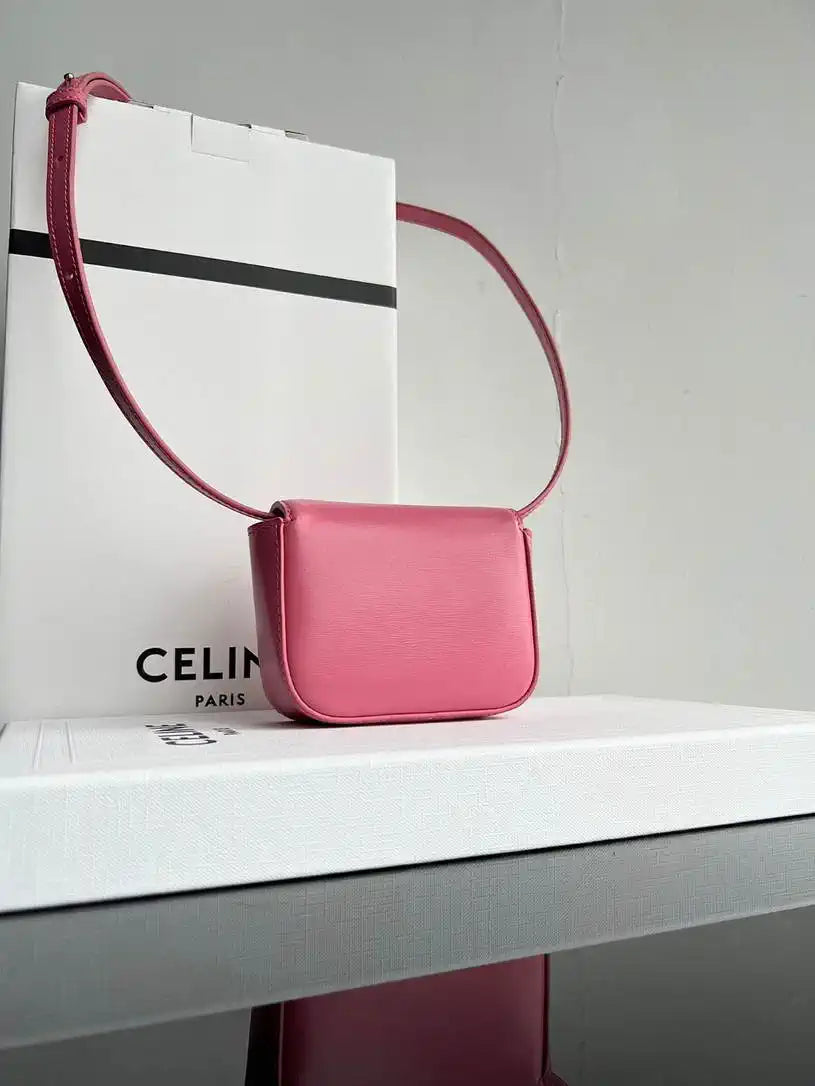 Celine 10I513 MINI CLAUDE IN Shiny calfskin Rose Pink