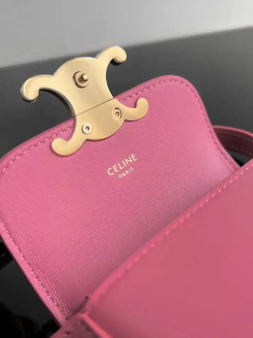 Celine 10I513 MINI CLAUDE IN Shiny calfskin Rose Pink