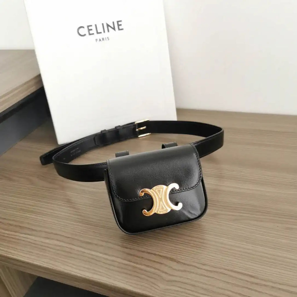 Celine 10I513 MINI CLAUDE IN Shiny calfskin Black