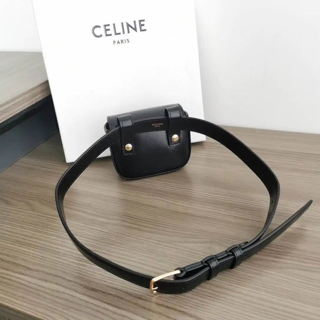 Celine 10I513 MINI CLAUDE IN Shiny calfskin Black