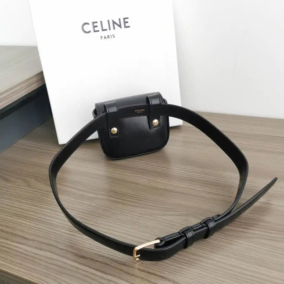 Celine 10I513 MINI CLAUDE IN Shiny calfskin Black