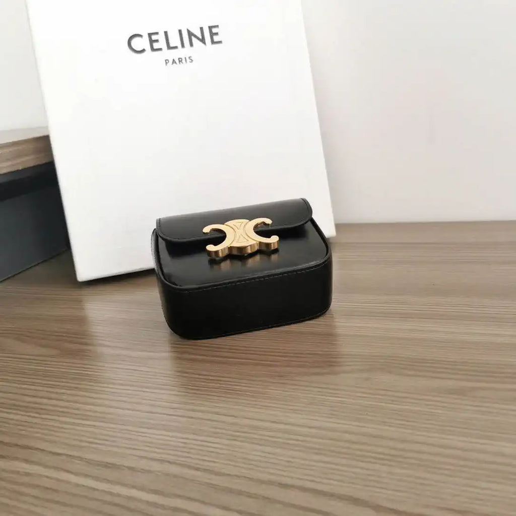 Celine 10I513 MINI CLAUDE IN Shiny calfskin Black