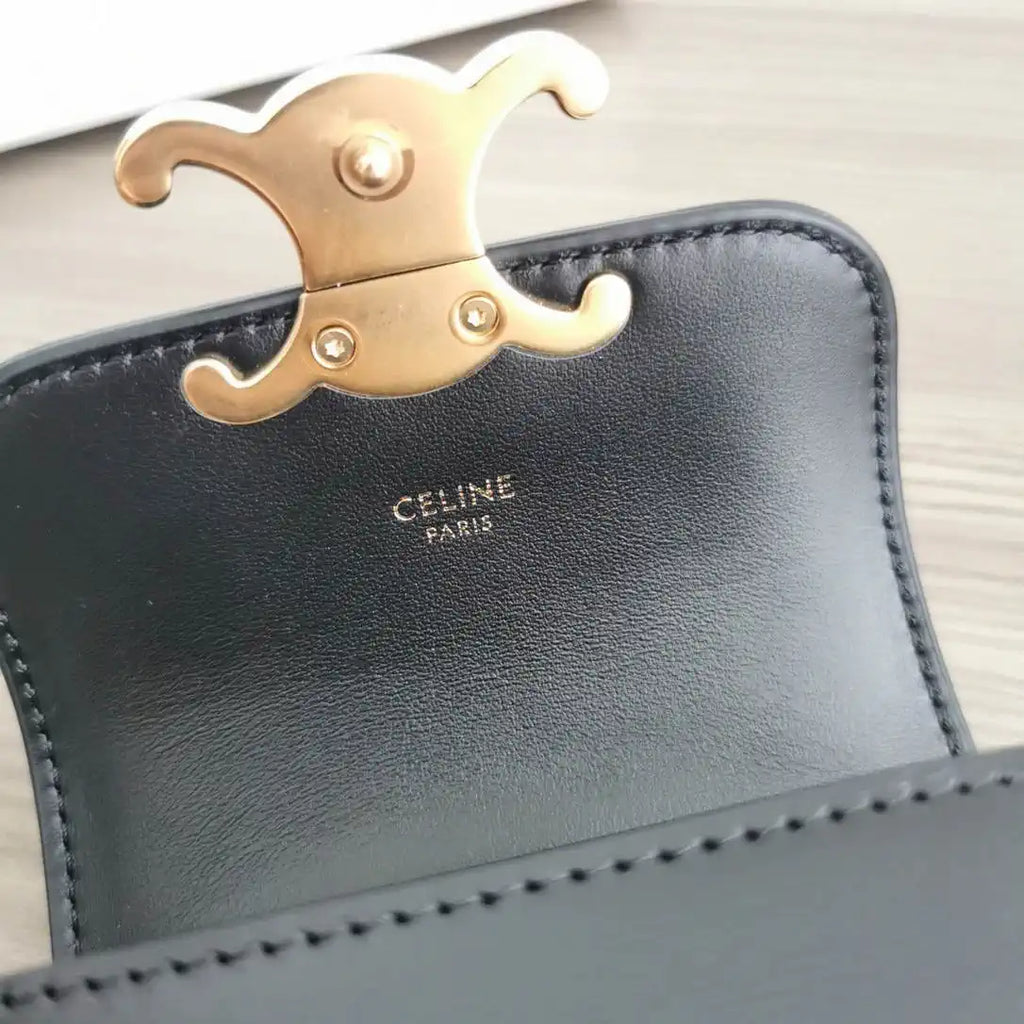 Celine 10I513 MINI CLAUDE IN Shiny calfskin Black