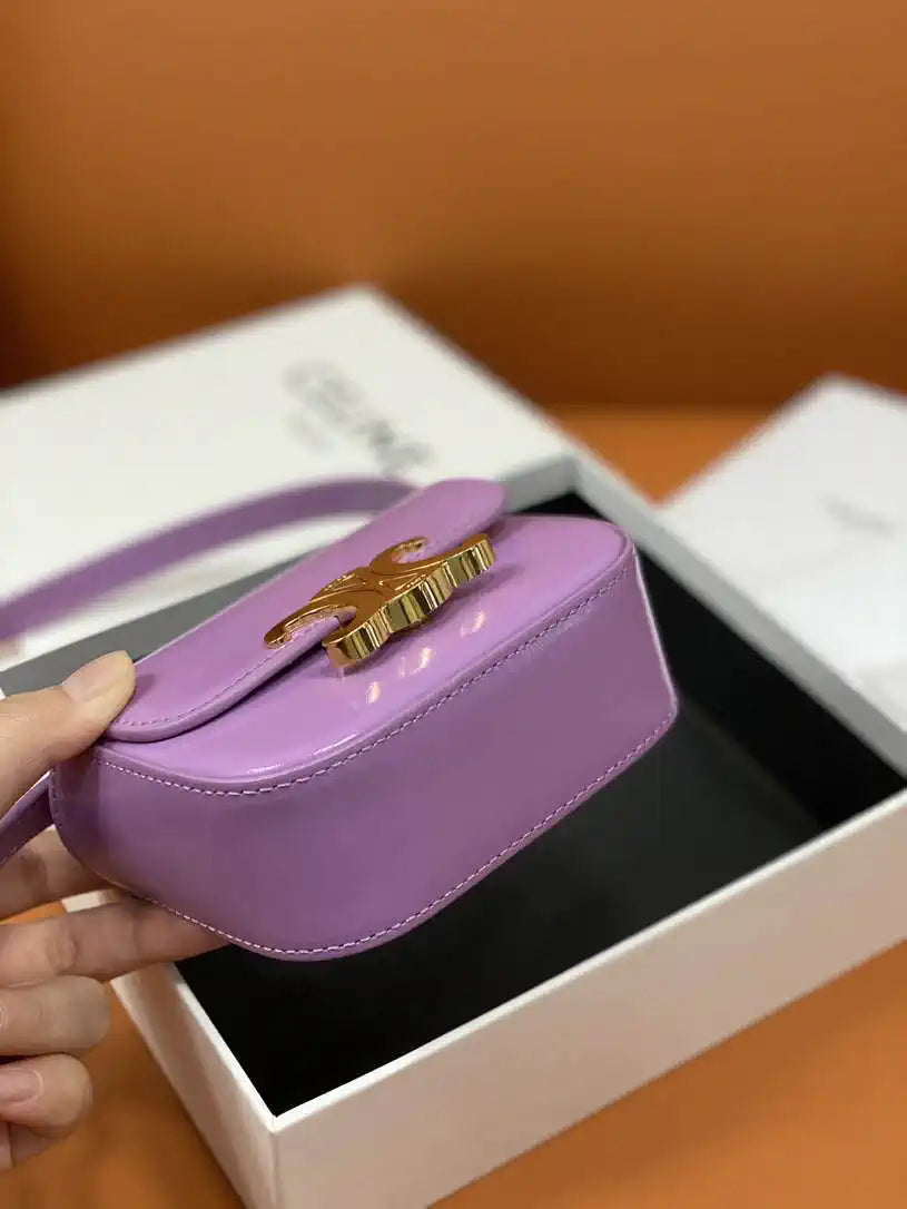 Celine 10I513 MINI CLAUDE IN Shiny calfskin Purple