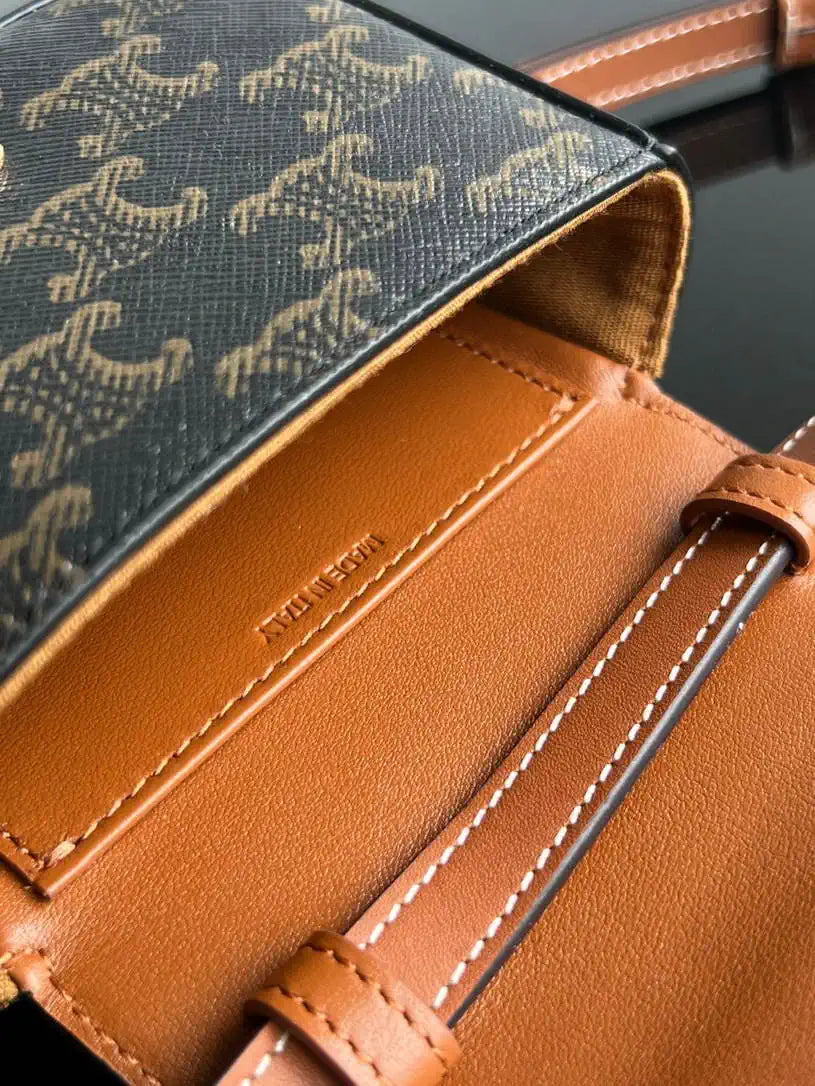 Celine 10I513 MINI CLAUDE IN TRIOMPHE CANVAS and calfskin