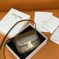 Celine 10I513 MINI CLAUDE IN Shiny calfskin Dark Brown