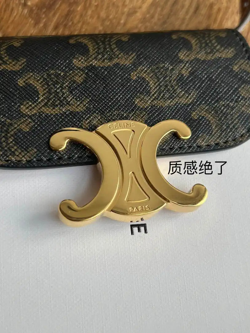 Celine 10I513 MINI CLAUDE IN TRIOMPHE CANVAS and calfskin