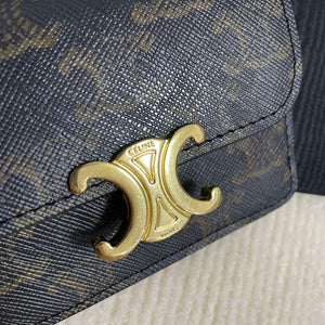 Celine 10I583 Card Holder With Flap Triomphe In Triomphe Canvas Tan - Default Title - View 13
