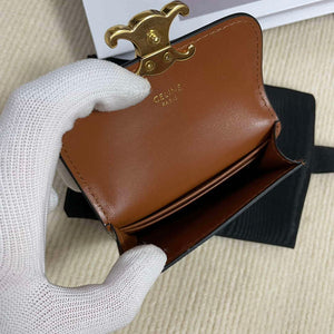 Celine 10I583 Card Holder With Flap Triomphe In Triomphe Canvas Tan - Default Title - View 15
