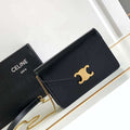 Celine 10J733 CUIR TRIOMPHE Calfskin leather WOC Black - Default Title - View 1