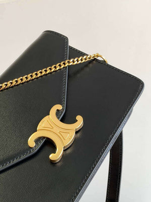 Celine 10J733 CUIR TRIOMPHE Calfskin leather WOC Black - Default Title - View 6