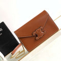Celine 10J733 CUIR TRIOMPHE Calfskin leather WOC Brown - Default Title - View 1