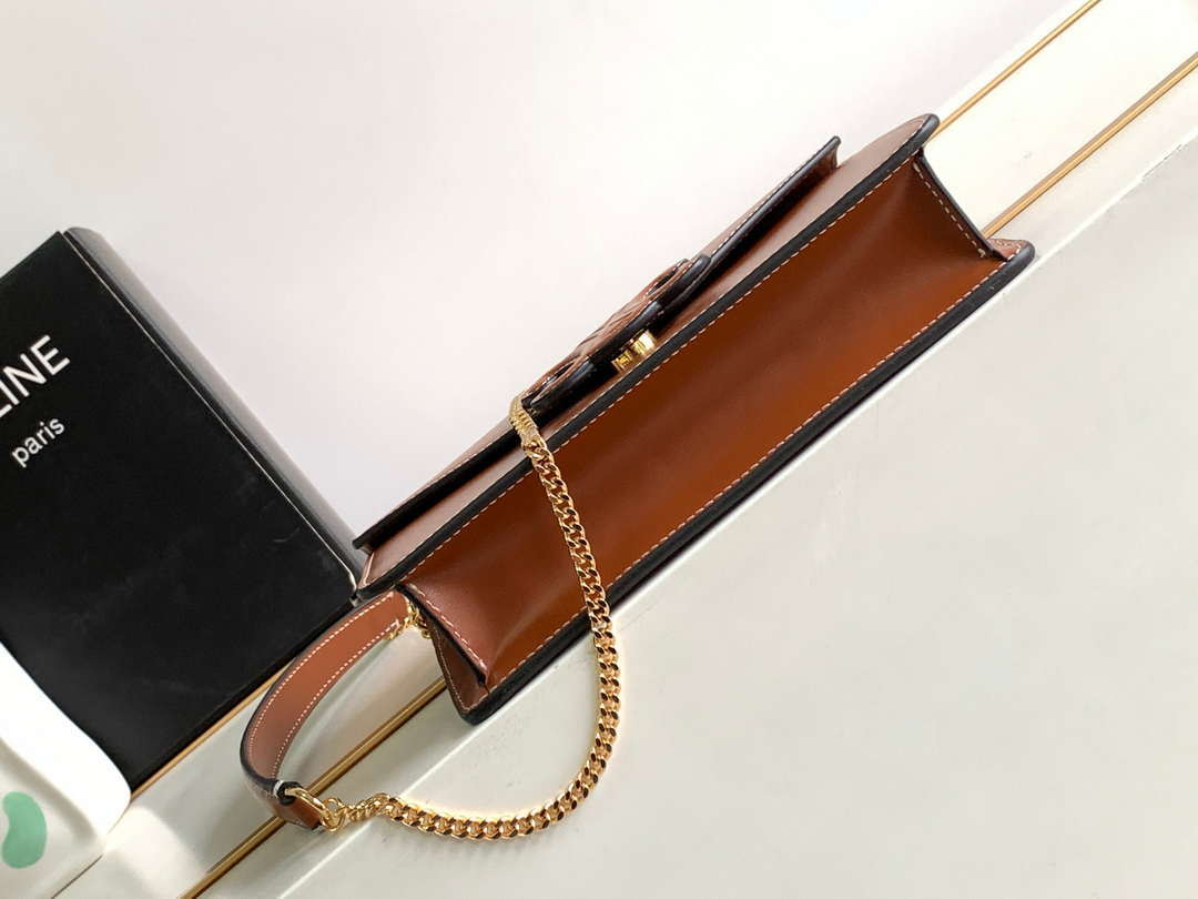 Celine 10J733 CUIR TRIOMPHE Calfskin leather WOC Brown
