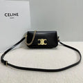 Celine 10L973GCH MULTIPOCHETTE IN SHINY CALFSKIN Black