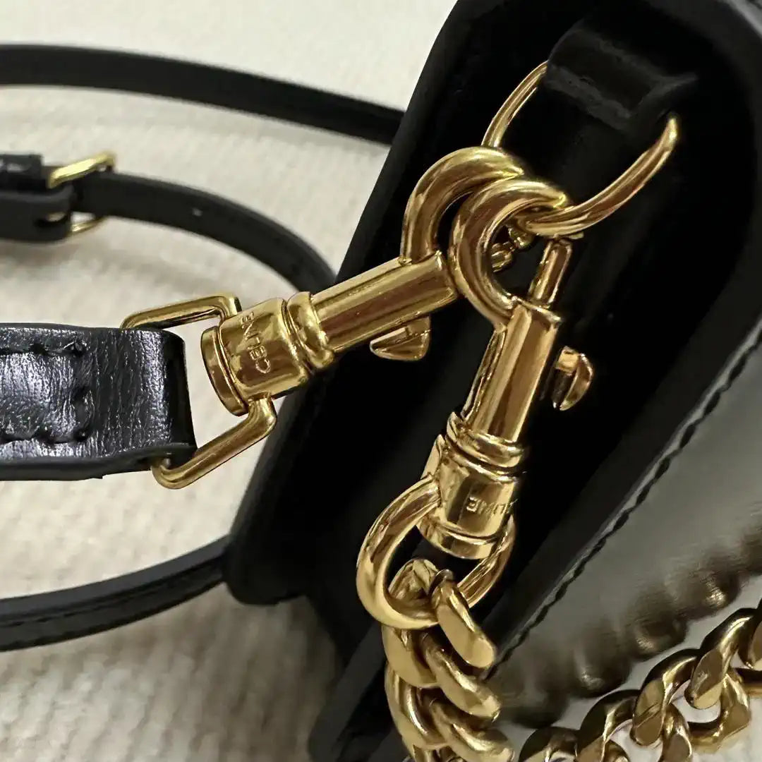 Celine 10L973GCH MULTIPOCHETTE IN SHINY CALFSKIN Black