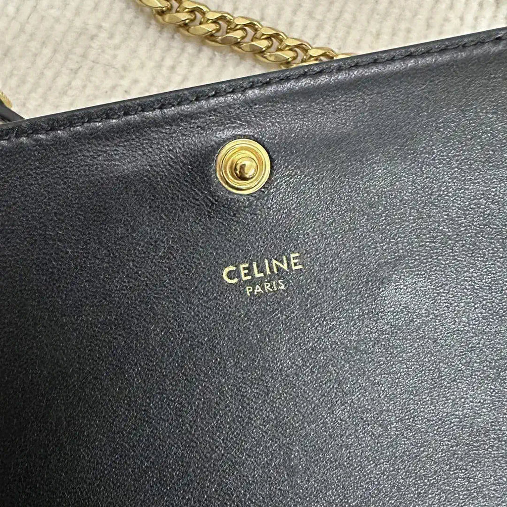 Celine 10L973GCH MULTIPOCHETTE IN SHINY CALFSKIN Black