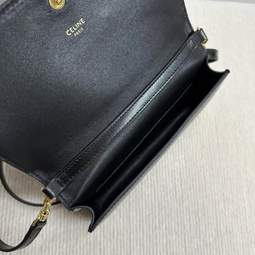Celine 10L973GCH MULTIPOCHETTE IN SHINY CALFSKIN Black