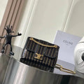 Celine 10N112GR8 MINI CELINE VICTOIRE IN STRIPED SEQUINS Black Gold
