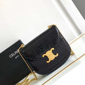 Celine 110413 TEEN BESACE TRIOMPHE CLEA IN Black sequins & CALFSKIN - Default Title - View 1