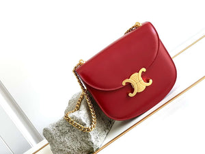 Celine 110413 TEEN BESACE TRIOMPHE CLEA IN SHINY CALFSKIN Red - Default Title - View 1