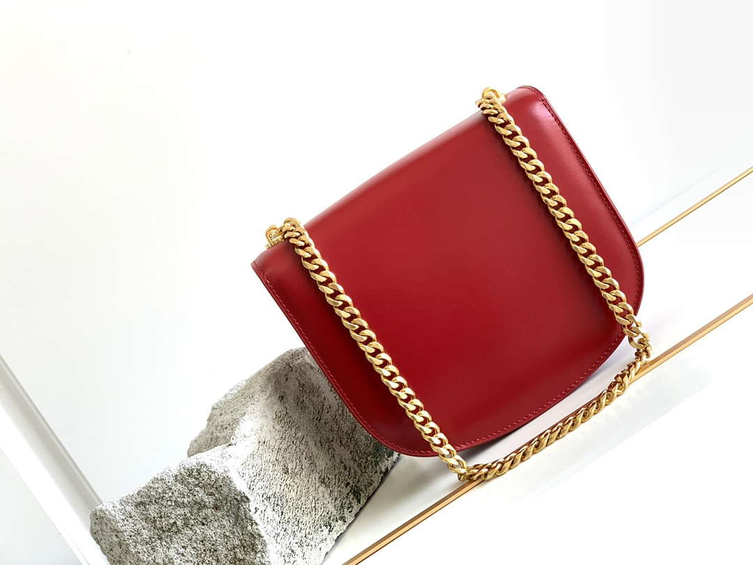 Celine 110413 TEEN BESACE TRIOMPHE CLEA IN SHINY CALFSKIN Red