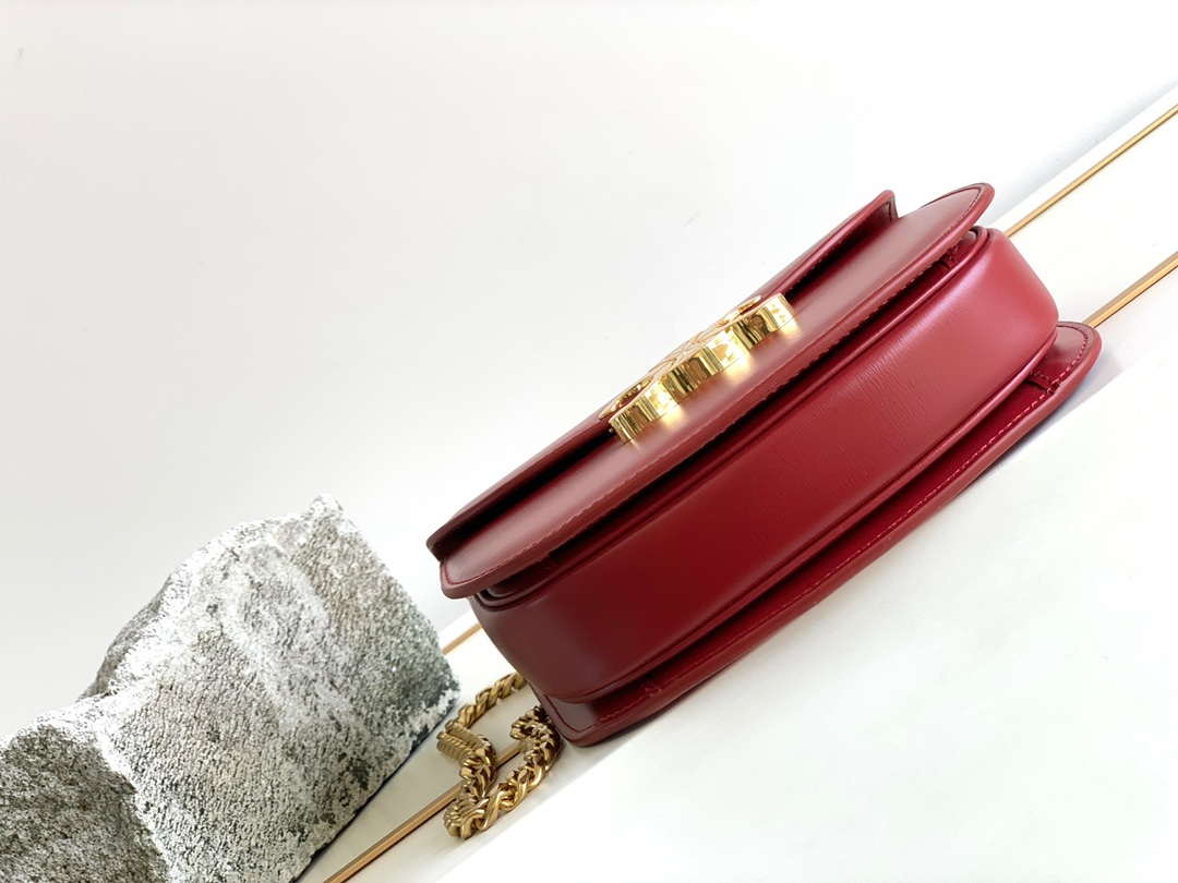 Celine 110413 TEEN BESACE TRIOMPHE CLEA IN SHINY CALFSKIN Red