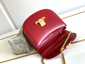 Celine 110413 TEEN BESACE TRIOMPHE CLEA IN SHINY CALFSKIN Red - Default Title - View 7