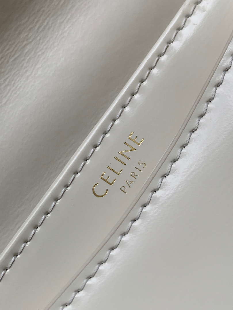 Celine 110413 TEEN BESACE TRIOMPHE CLEA IN SHINY CALFSKIN White