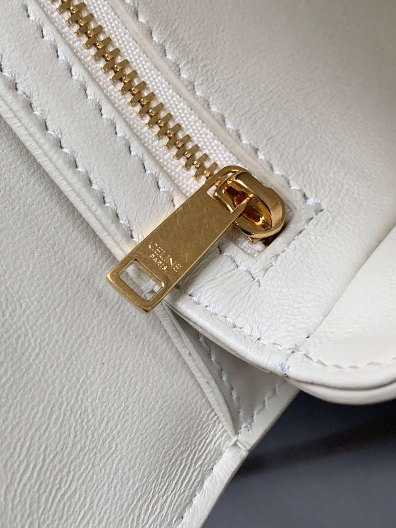 Celine 110413 TEEN BESACE TRIOMPHE CLEA IN SHINY CALFSKIN White