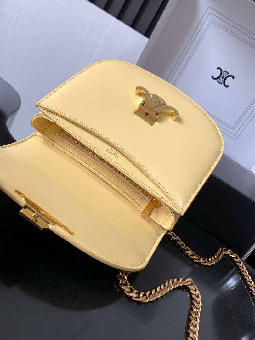 Celine 110413 TEEN BESACE TRIOMPHE CLEA IN SHINY CALFSKIN Yellow