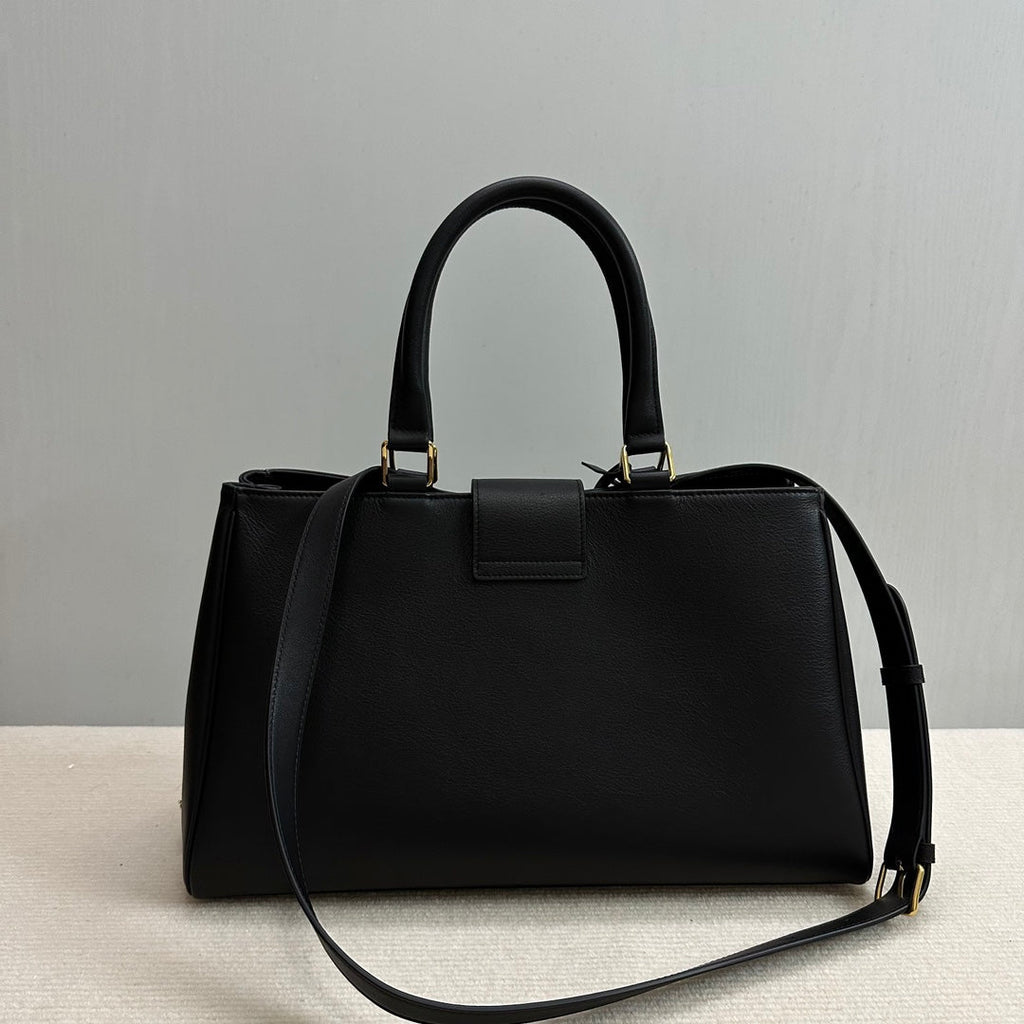Celine 114963 Medium Appoline Bag In Supple Calfskin Handbag Black