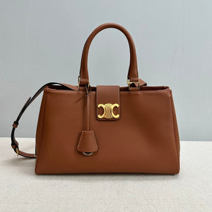 Celine 114963 Medium Appoline Bag In Supple Calfskin Handbag Brown - Default Title - View 1