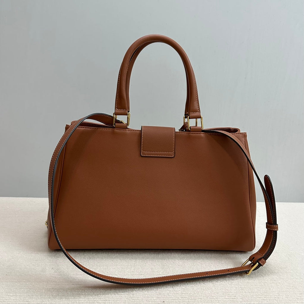 Celine 114963 Medium Appoline Bag In Supple Calfskin Handbag Brown