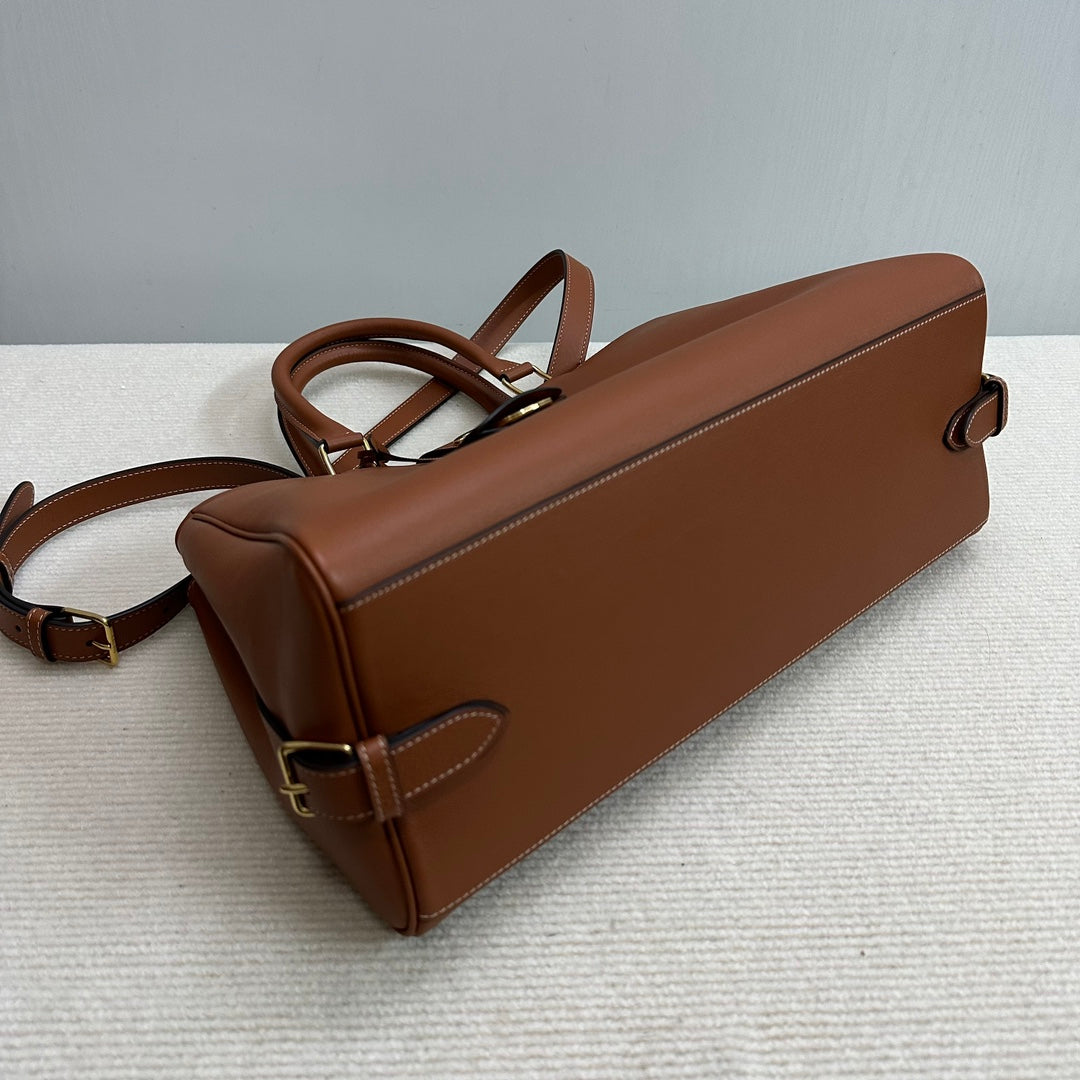 Celine 114963 Medium Appoline Bag In Supple Calfskin Handbag Brown